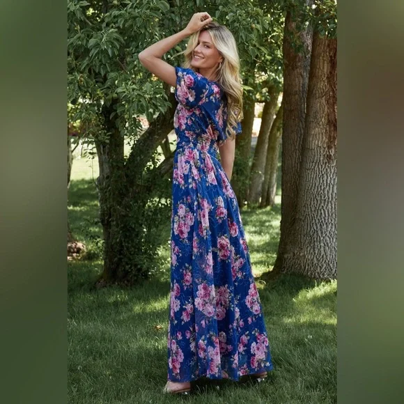 Baltic Born Blue Floral Maxi Dress - Picture 3 of 16